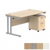 Core Rectangular Desk and 2 Drawer Pedestal