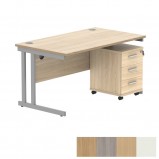 Core Rectangular Desk and 3 Drawer Pedestal 