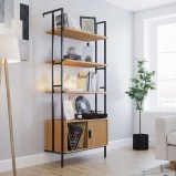 Hythe Wall Mounted 4 Shelf Bookcase with Door
