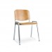ISO Beech Stacking Chair Chrome Frame